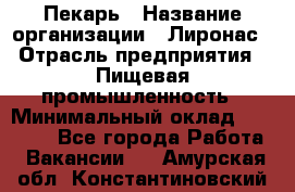 Пекарь › Название организации ­ Лиронас › Отрасль предприятия ­ Пищевая промышленность › Минимальный оклад ­ 25 000 - Все города Работа » Вакансии   . Амурская обл.,Константиновский р-н